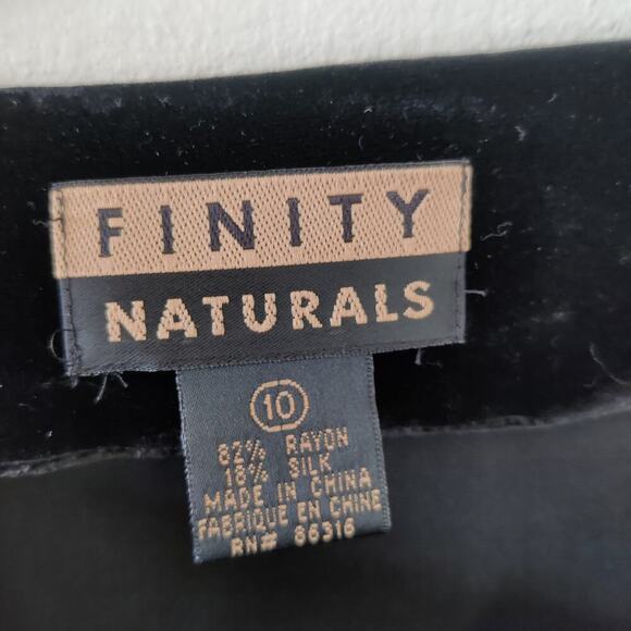Vintage Finity Naturals Black Velvet Long Sleeve Top Sz 10 Rayon Silk Blend - Picture 9 of 9